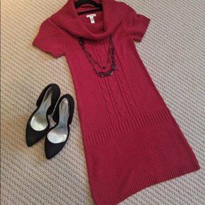 Ambiance Red  Cabel Knit Sweater Dress (S)